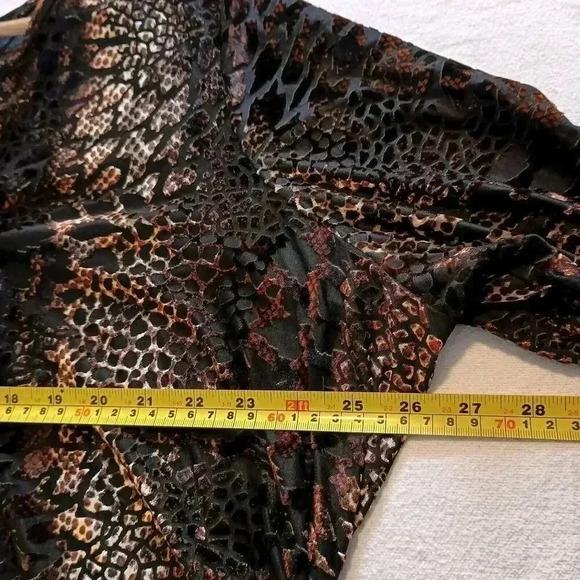 Roz & Ali Burnout Velvet Top Blouse Dark Whimsigoth Popover Roll Tab Size 3X - Picture 5 of 8